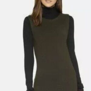 Theory Dorada 100% cashmere midi dress in army green size XS